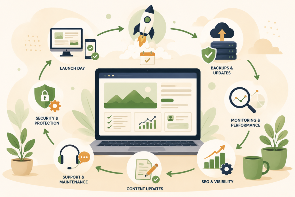 Website care after launch moving into monthly website maintenance