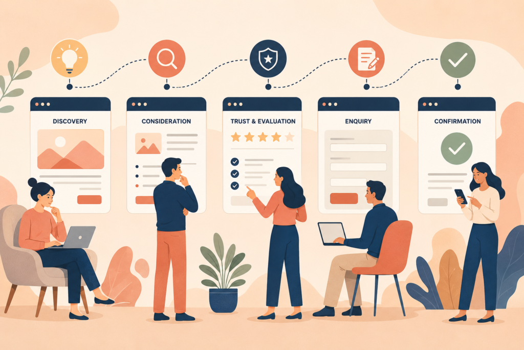 Website conversion strategy mapped across the customer journey