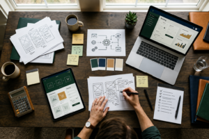 Website scoping checklist used to plan features before requesting a quote