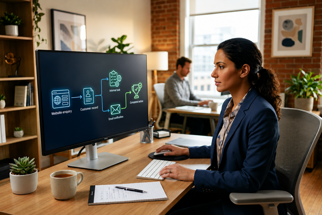 WordPress workflow automation reducing manual admin for a small business