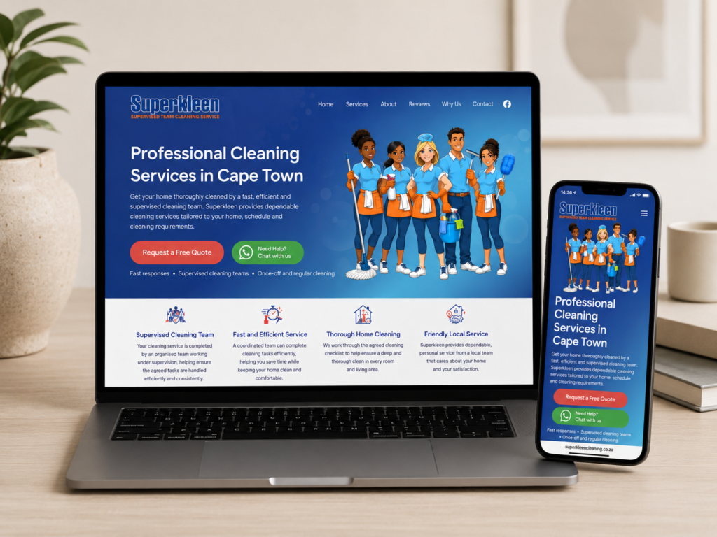Superkleen Cleaning Desktop and Mobile Image