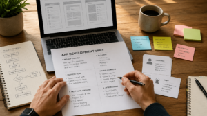 App development brief prepared for a web app quote