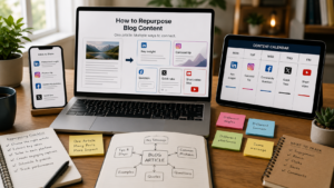 Blog content repurposing workflow turning one article into multiple social media posts