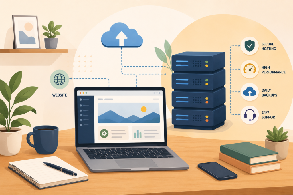 Managed hosting layers for website performance and security