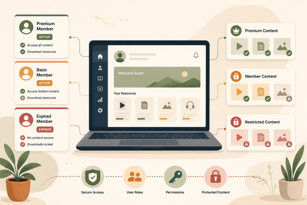 Membership website maintenance and user access testing
