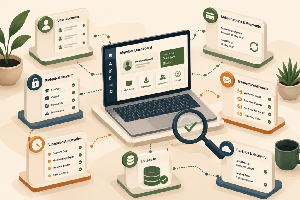 WordPress membership maintenance system health check