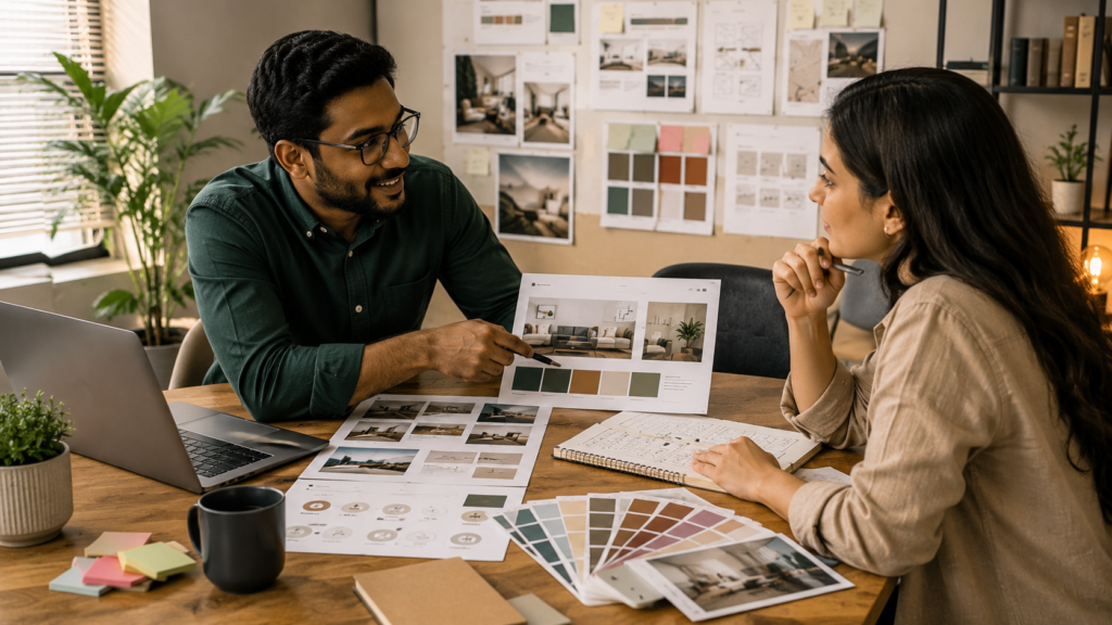 Briefing a web designer with small business brand and website direction