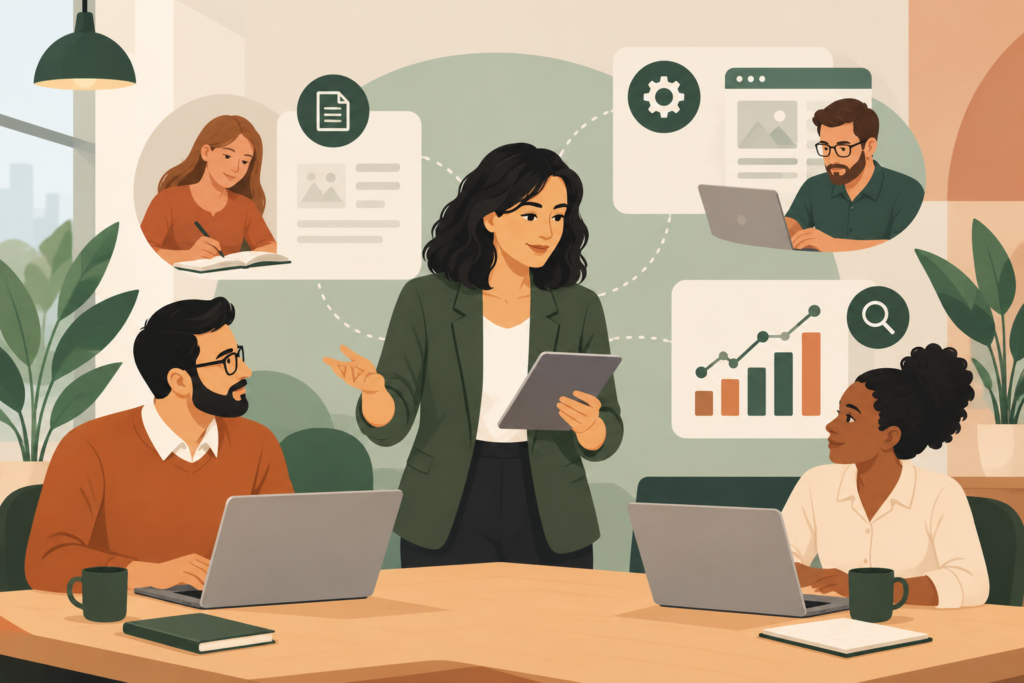 SEO strategy leadership and execution working together for organic search growth.