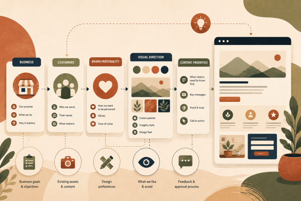 Web design brief turning business goals into website creative direction