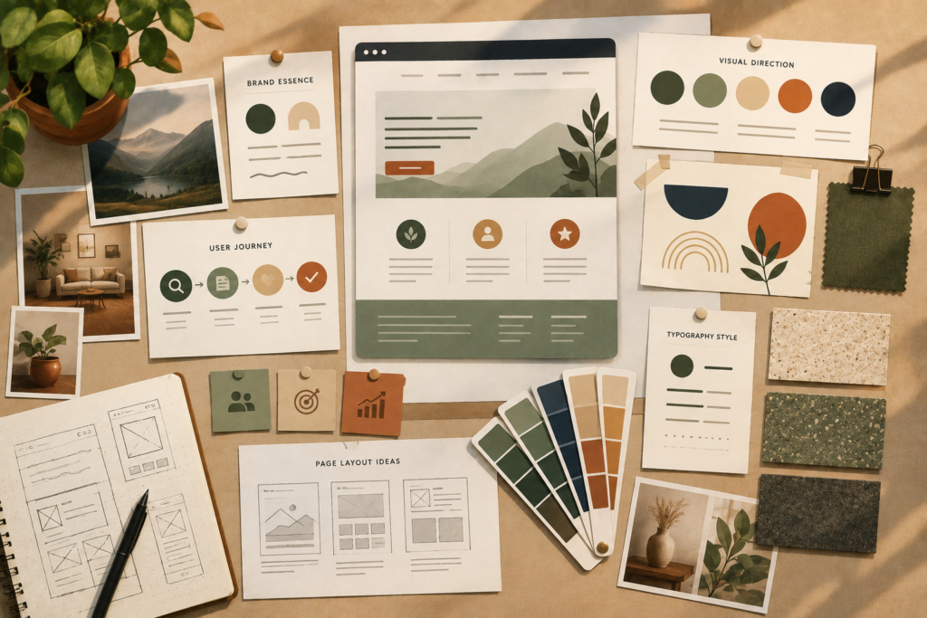 Website design inspiration and creative direction for briefing a web designer